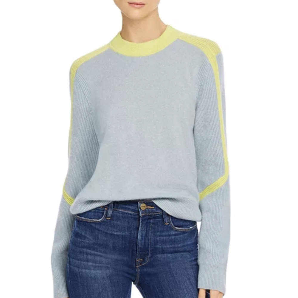 rag & bone Logan Cashmere Sweater Ski Crew Seafoam Blue